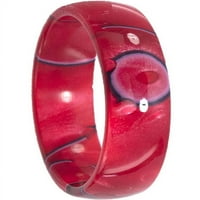 Polu krug Crimson Swirl slaganje prsten