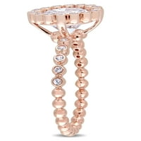 2- Carat T.G.W. Stvoren bijeli safir 10kt ružičasti halo zaručnički prsten