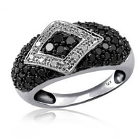Jewelersclub Sterling Silver Carat Crno -bijeli dijamantni prsten za žene