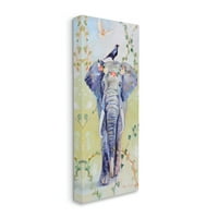 _ Boemski slon zelena loza marširajuća životinja platno zidna umjetnost Karen Veber umjetnost