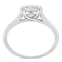 2- Carat T.G.W. Stvoren bijeli safir 10kt zaručnički prsten od bijelog zlata
