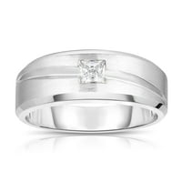 Muški pasijans dijamantni prsten ct kvadratno izrezan 10k bijelo zlato