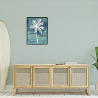 Stupell Industries lišće bijele palme sažetak zelena pozadina uokvirena zidna umjetnost, 30, dizajn Kristen Dew