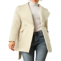 Jedinstvene povoljne ponude ženskog šal ovratnika remenjeni zimski kaput s džepovima