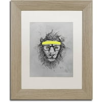 Zaštitni znak likovna umjetnost Hipster Lion Canvas Art by Balazs Solti, White Matte, okvir breze