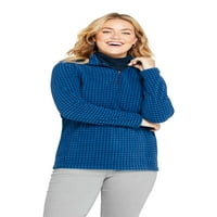 Ženski pulover od flisa s patentnim zatvaračem veličine četvrtine Plus