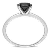 1- Karat T.W. Crni dijamant 14KT zaručnički prsten od bijelog zlata