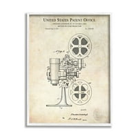Stupell Industries Motion Picture Projector Projector Patent Design Dijagram Nacrt dijagram uokvirene zidne umjetnosti,