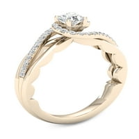 3 4CT TDW Diamond 14K žuti zlatni zaobilazni prsten zaručnički prsten