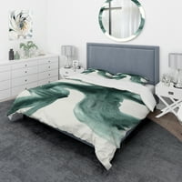 DesignArt 'Gouache Green on Grey II' Geometrijski pokrivač za pokriće