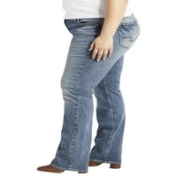 Silver Jeans Co. Ženske plus veličine Elyse Mid Rise Slim Bootcut Traperice Veličine struka 12-24