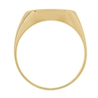 Sjajne fini nakit ženski 10k žuti zlatni ovalni prsten, veličina 7