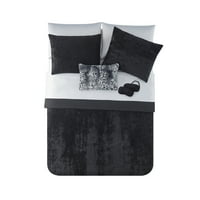 Osnove crnog baršunastog kreveta u vrećici kompleta s plahtama i maskom za oči, kraljica