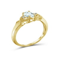 Jewelersclub akvamarinski prsten nakit za rođeni kamen - 0. carat aquamarine 14K zlatni nakit od srebrnog prstena