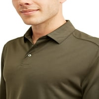 Muška jednobojna Polo majica s dugim rukavima, do veličine 5 inča