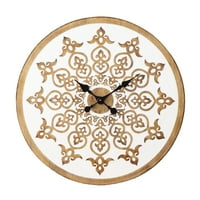 Morvia prijelaznog stila okrugli zidni sat u bijeloj, prirodnoj i crnoj finiš