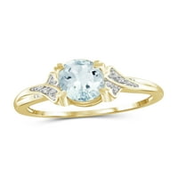 Jewelersclub akvamarinski prsten prosinac rodni kamen nakit - karat aquamarine 14k zlato preko srebrnog prstena