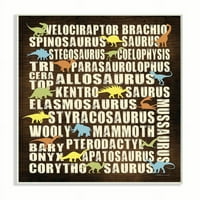 Dječja soba Stupell Dinosaurs Typography Chart Wall Plaqueby Stephanie Workman Marrott