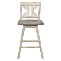 Barska stolica s okretnom visinom brojača, bijela i siva