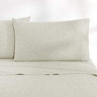 Gap Home pređa obojeni organski pamuk oprani chambray prugasti set za krevet, duboki džep, pun, kaki, 4 komada