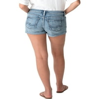 Silver Jeans Co. Ženski dečko Mid Rise kratke hlače, veličine struka 24-36