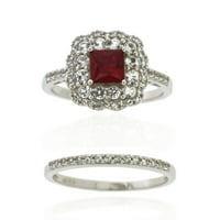 Jay Heart dizajnira Sterling Silver stvorio Ruby i stvorio bijeli safirni prsten