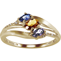 Personalizirani obiteljski nakit Majčin prsten s imitacijom kamena rođenja Alissa od 14k žutog zlata