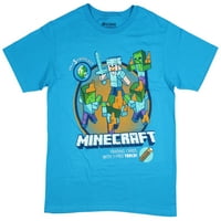 Minecraft majica za dječake sa Steveom koji se bore protiv zombija