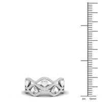 1 5CT TDW Diamond 10K bijela zlatna vrpca i modni prsten srca