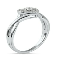 Imperijalno 10k bijelo zlato 1 8CT TDW Diamond Heart obećanje prsten
