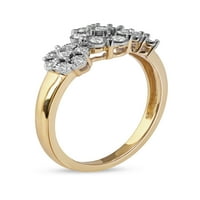 Imperijalno 10k žuto zlato 1 6CT TDW Dijamantski modni prsten Cluster Cluster