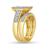 Zauvijek mladenka 1. Carat T.W. Dijamantni vjenčani prsten postavljen u 10k žutom zlatu