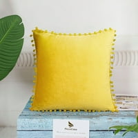 Jedinstveni povoljni jastučni poklopac s pompoma za sofa žuti 16 16