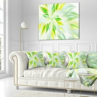 DesignArt svijetlo zeleni fraktalni spiralni cvijet - Sažetak jastuka za bacanje - 16x16