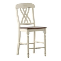 Weston Home Ohana dvobojne stolice za šalter, set od 2, antička bijela i trešnja