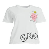 Snoopy juniori prednja i stražnja grafička majica s kratkim rukavima, veličine xs-xxxl