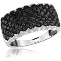 Jewelersclub Dijamantni prstenovi za žene - 1. Karat Black Diamond Ring nakit - srebrni trake za žene - prsten od