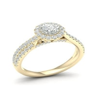 Imperijalno 10k žuto zlato 1CT TDW okrugli dijamantski halo zaručnički prsten