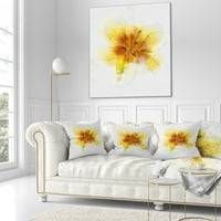 Jedinstvena skica žute cvijeće na bijeloj - jastuk za bacanje cvijeća - 18x18