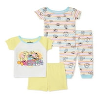 Sezame Street Baby and Toddler Girls Tops, hlače i kratke hlače, 4-komad pamučne pidžame, veličine 9m-24m