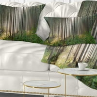 Jedinstvena zelena šuma u Mist Panorama - pejzažni tiskani jastuk za bacanje - 18x18