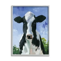 Stupell Industries Farmland krava Stoka Country Slikanje plavog neba uokvirena zidna umjetnost, 20, dizajn Caverly