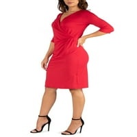 Udomna odjeća Ženska je drapirana u stilu dužine koljena v haljina od vrata