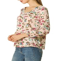 Jedinstvene ponude za žensku košulju rukav labavi v vrat cvjetna bluza