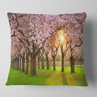 Dizajn fascinantni proljetni trešnja krajolik - pejzažni tiskani jastuk za bacanje - 16x16