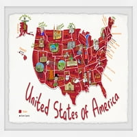 Karta Marmont Hill Red Sjedinjenih Američkih Država Carla Daly uokvirena zidna umjetnost