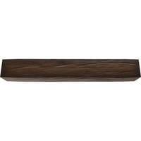 Ekena Millwork 4 W 6 h 24'l 3-strana Riverwood Endurathane Fau Wood Strop Grep, Premium Mahagoni