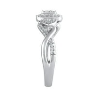 Dijamantni zaručnički prsten Drži me za ruku od čistog srebra, Veličina 6