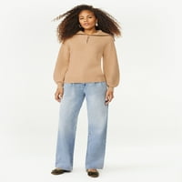 Scoop ženski napola džemper s dugim rukavima, veličine xs-xxl