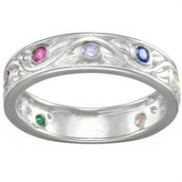 Obiteljski nakit personalizirani majčinski sterling srebrni prsten za rodni kamen